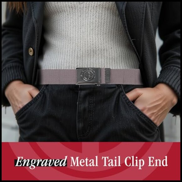 Adjustable Fabric Belt with Metal Buckle for Men and Women main image 6
